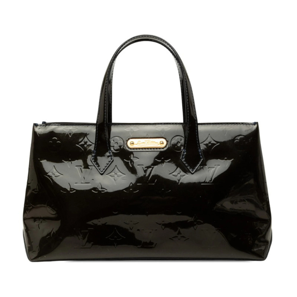Louis Vuitton Monogram Vernis Wilshire PM Handbag M91451 Blue Infini Navy Pat...